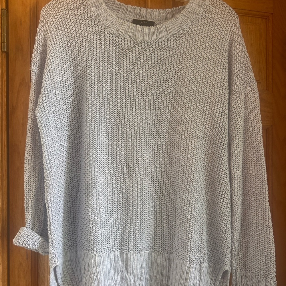 J. Crew Light Gray Crew Neck Sweater